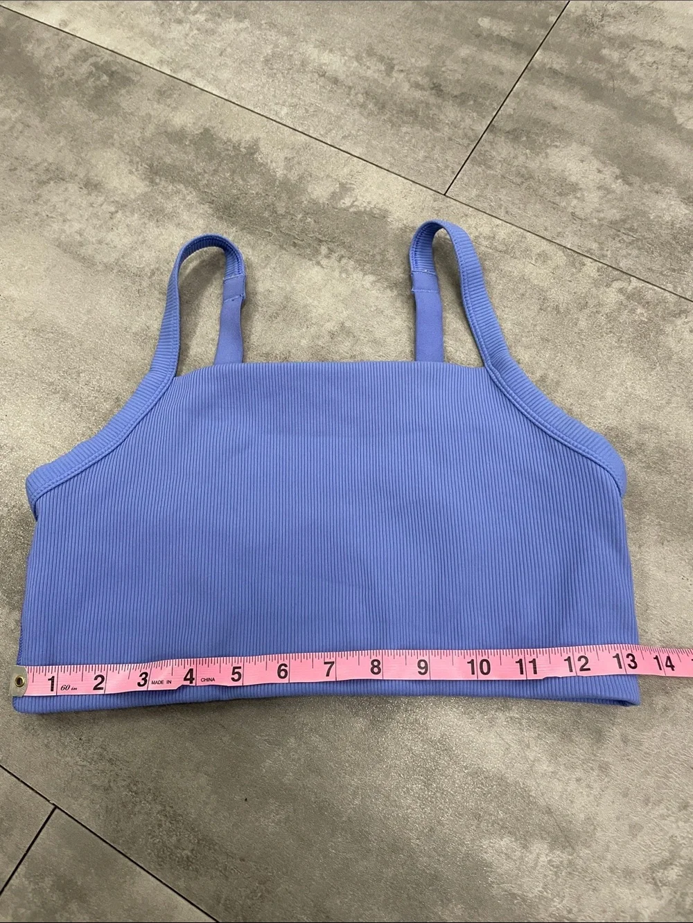 Size medium aerie Ribbed Square-Neck sports bra/ Crop Tank Top - Periwinkle